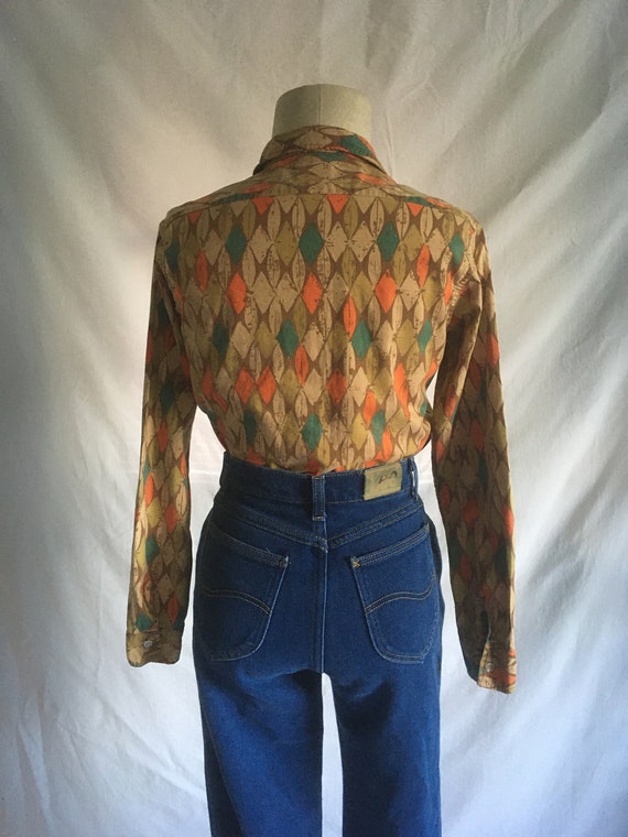 vintage 50s womens wash and wear cotton fall colo… - image 5