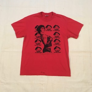vintage 90s 1998 rocky horror picture show flocked red hanes t shirt