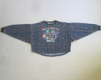 Vintage 80er Jahre abstraktes Sweatshirt No Limits Training Sweatshirt Made in USA
