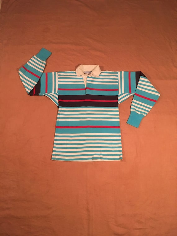 Kleding Gender-neutrale kleding volwassenen Tops & T-shirts Polos Vintage Land's End Rugby Shirt 