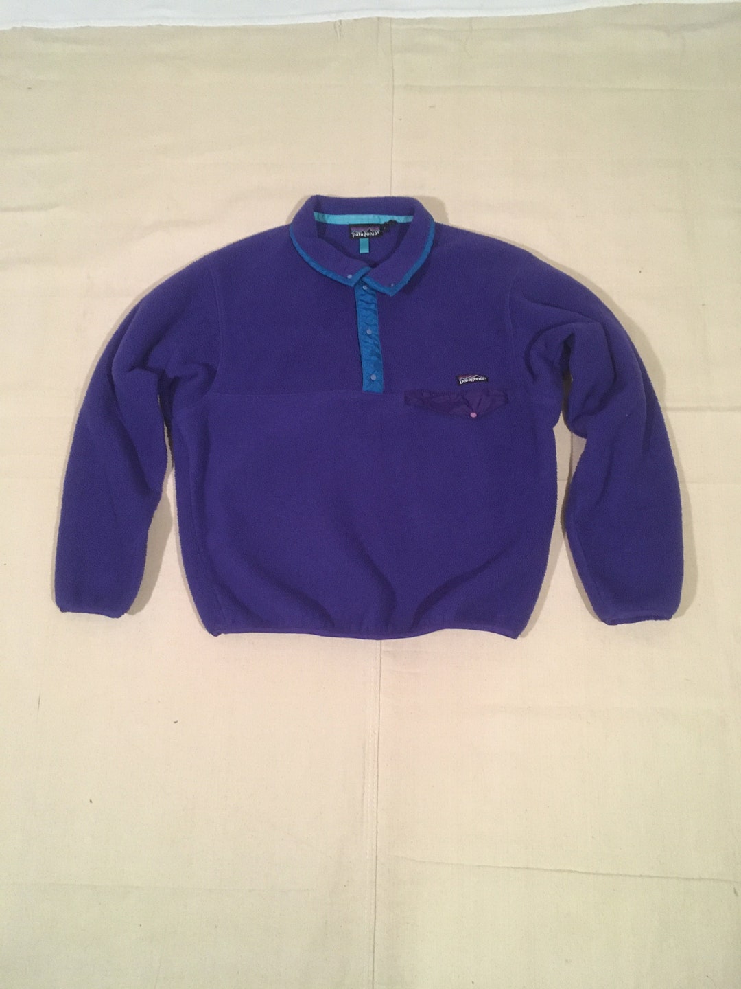 Vintage 90s 1992 Patagonia Synchilla Snap T Purple Fleece Vintage 90s 1992 Patagonia Synchilla Snap T Purple Fleece