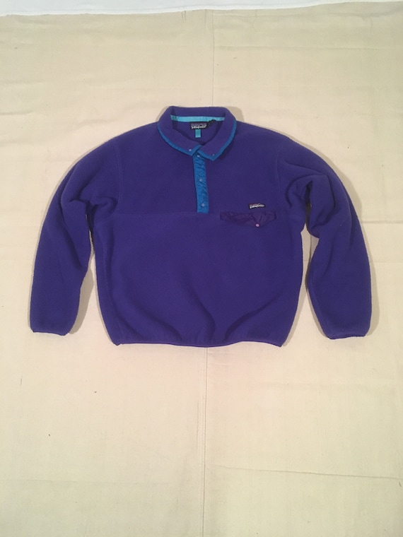 Vintage 90s 1992 Patagonia Synchilla Snap T Purple Fleece Jacket Summer '92  Made in Jamaica -  Canada