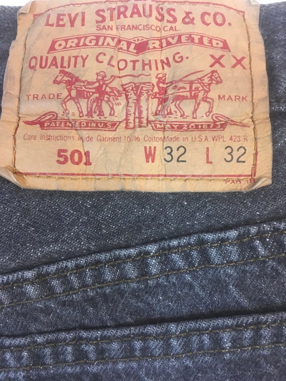 vintage levis 501 jeans made in usa black denim 3… - image 6