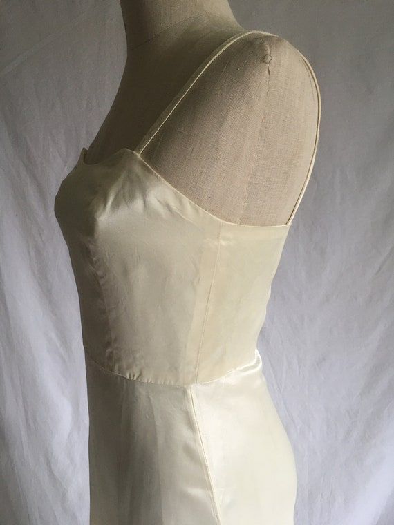 vintage handmade dress white ivory satin silk spa… - image 8