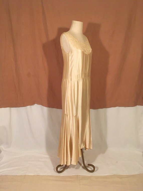 vintage 1920s silky satin charmeuse and lace slee… - image 2