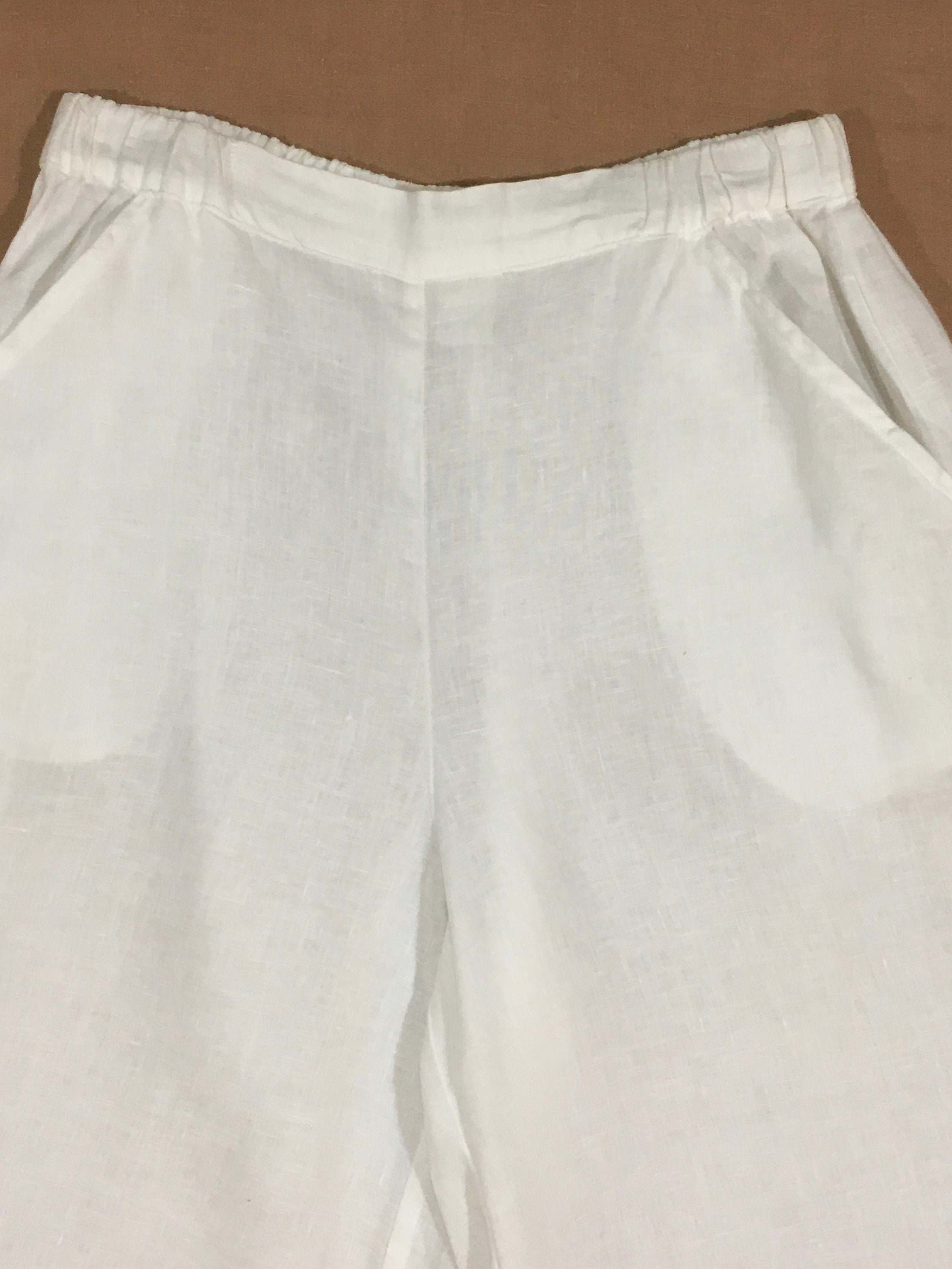 Vintage 90s Cp Shades White Linen Palazzo Capri Pants Made in | Etsy