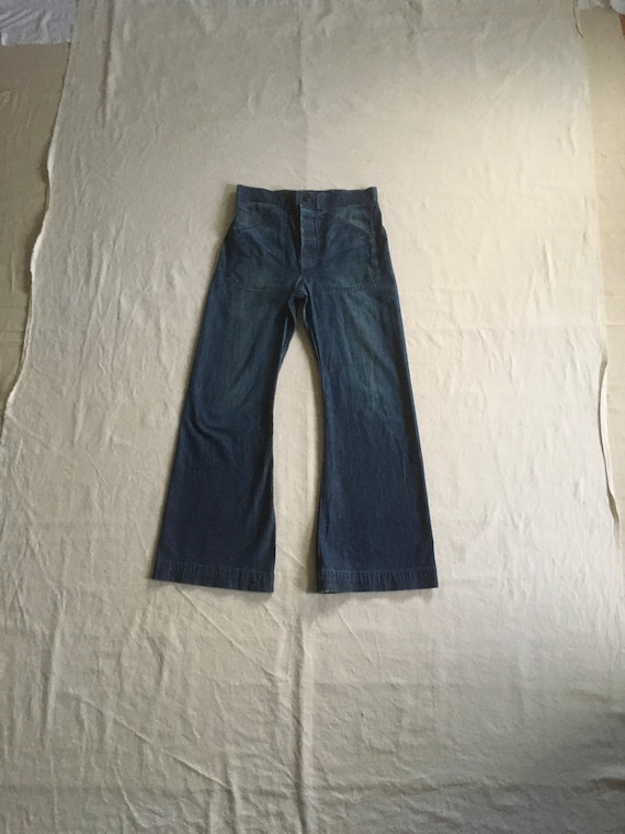 Vintage 40s Selvedge Big Ten White Back Dungarees Ww2 Button Fly