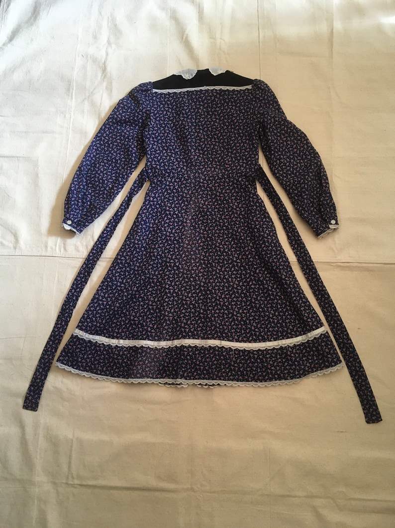 vintage gunne sax for Jessica girls long sleeve button up blue floral dress image 6