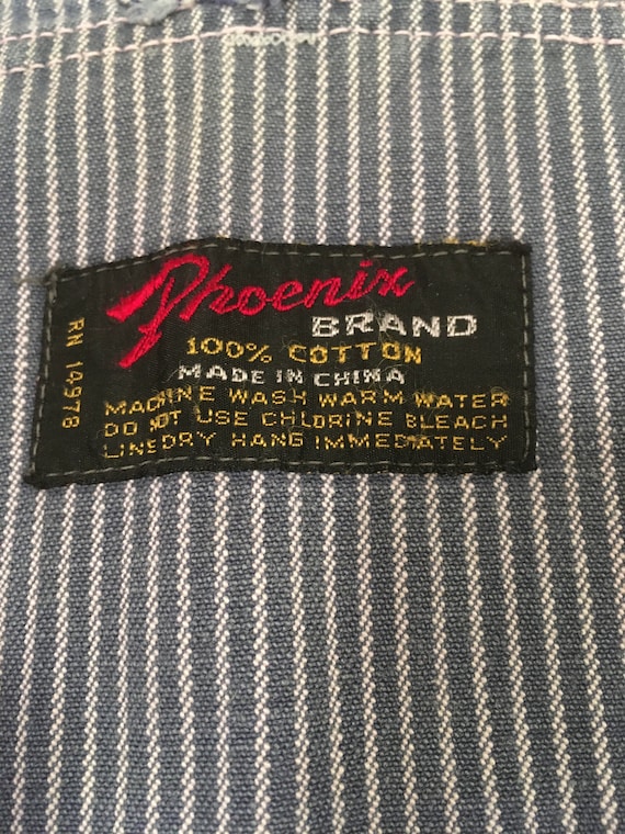 vintage 60s pheonix brand hickory stripe bib over… - image 5