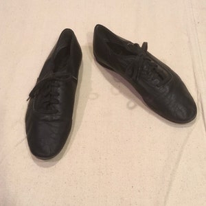 Vintage 80s Capezio Dance Shoes Ballet Makers of Usa Black Leather