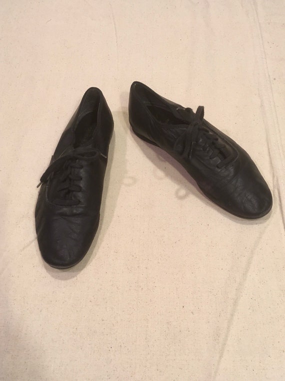 Vintage 80s Capezio Dance Shoes Ballet Makers of Usa Black Leather Split  Sole Womens 6 1/2 M 