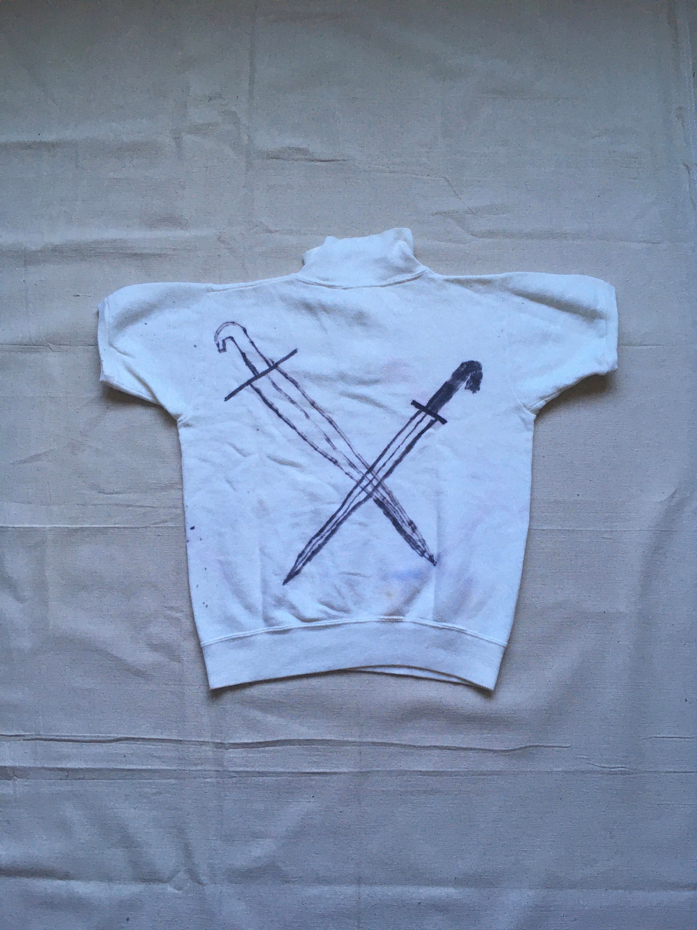 Vintage 60s Hand Drawn Signature Sweatshirt Short Sleeve