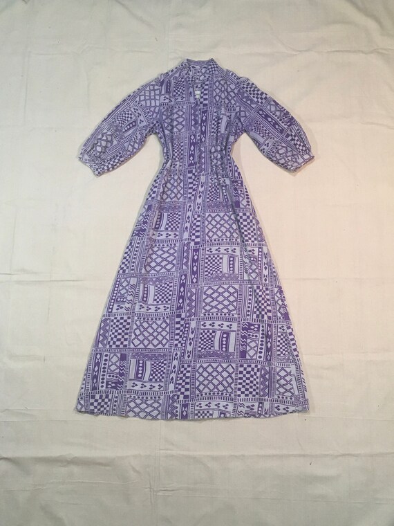 vintage 70s jacqueline's hawaii kaftan purple cott