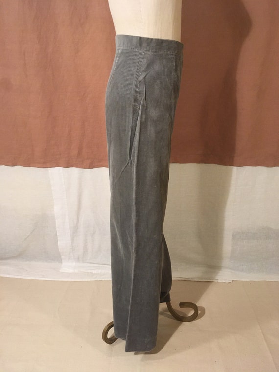 vintage 70s handmade gray corduroy high waist bel… - image 5