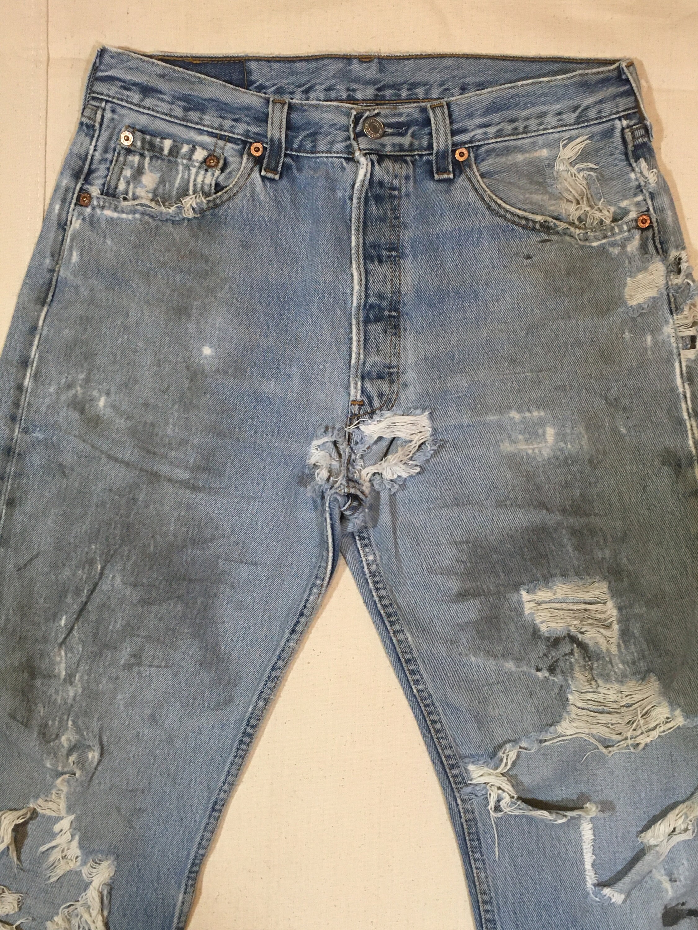 Vintage Levis 501 Ripped Jeans Made in Usa 32 X33 - Etsy