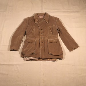 vintage 70s car coat JC Penney Towncraft brown corduroy belt back jacket made in Yugoslavia 1970s cord