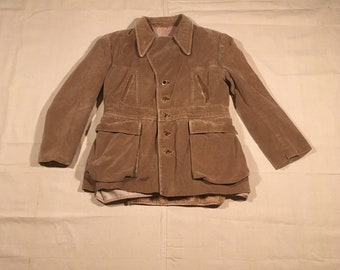 vintage 70s car coat JC Penney Towncraft brown corduroy belt back jacket made in Yugoslavia 1970s cord