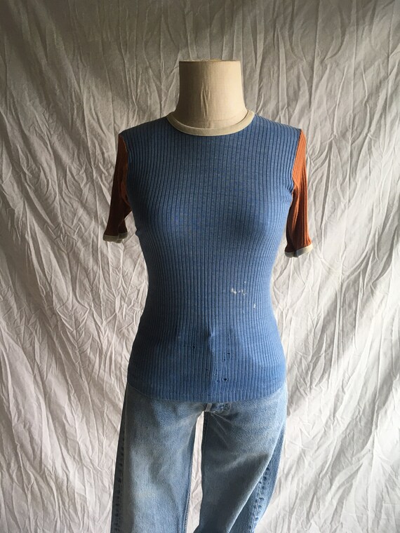 vintage 60s expressions by campus ribbed two tone