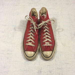 Vintage Converse All Star Chuck Taylor Extra Stitch Hi Top Red Canvas ...
