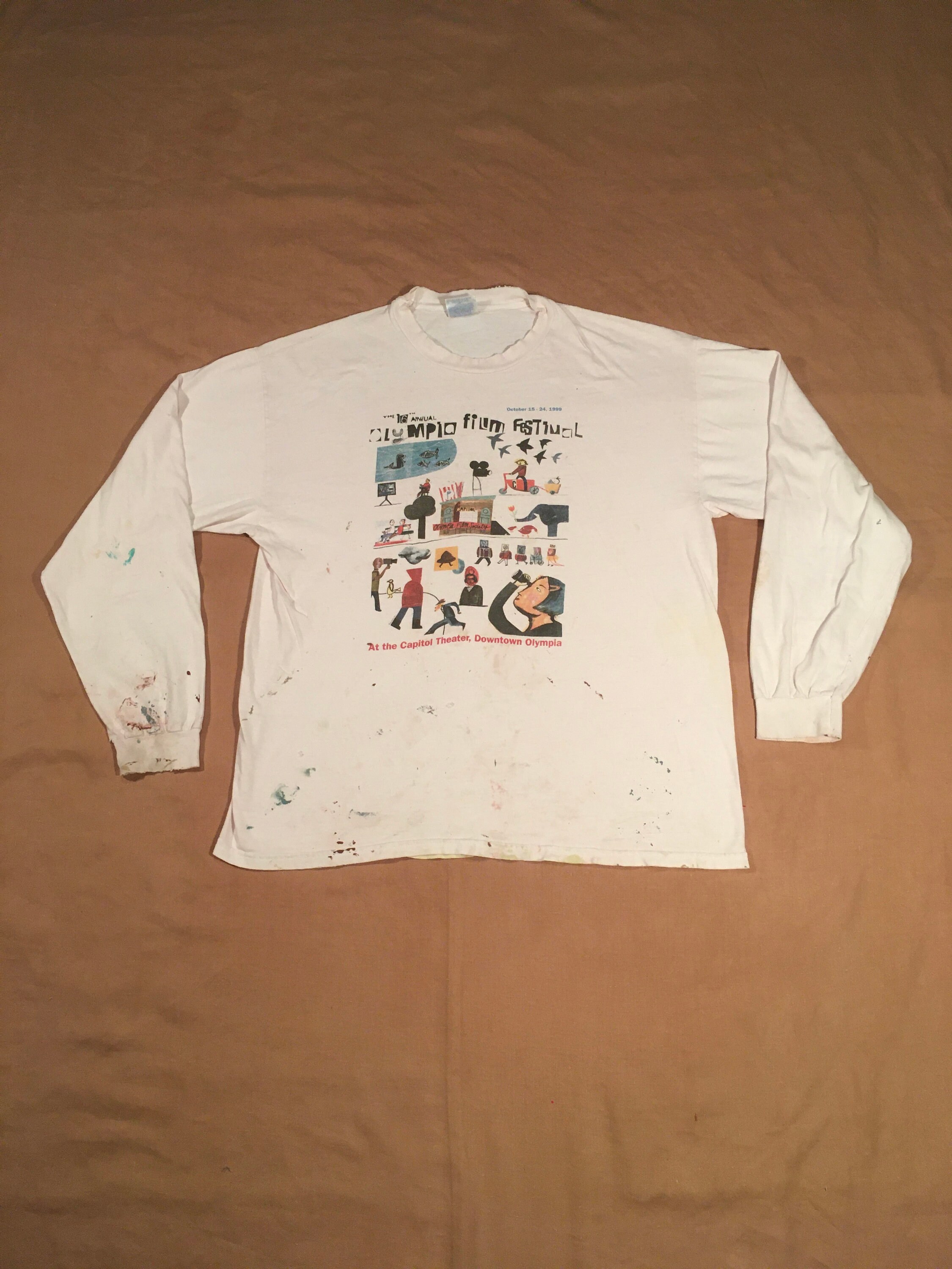 Vintage 90s 1999 Olympia Film Festival Tae Won Yu Art Long Sleeve 
