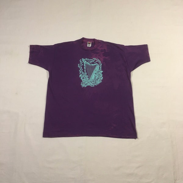 vintage 90s fruit of the loom best bleach fade purple harp d knodel 1995 folk music ss t shirt made in usa