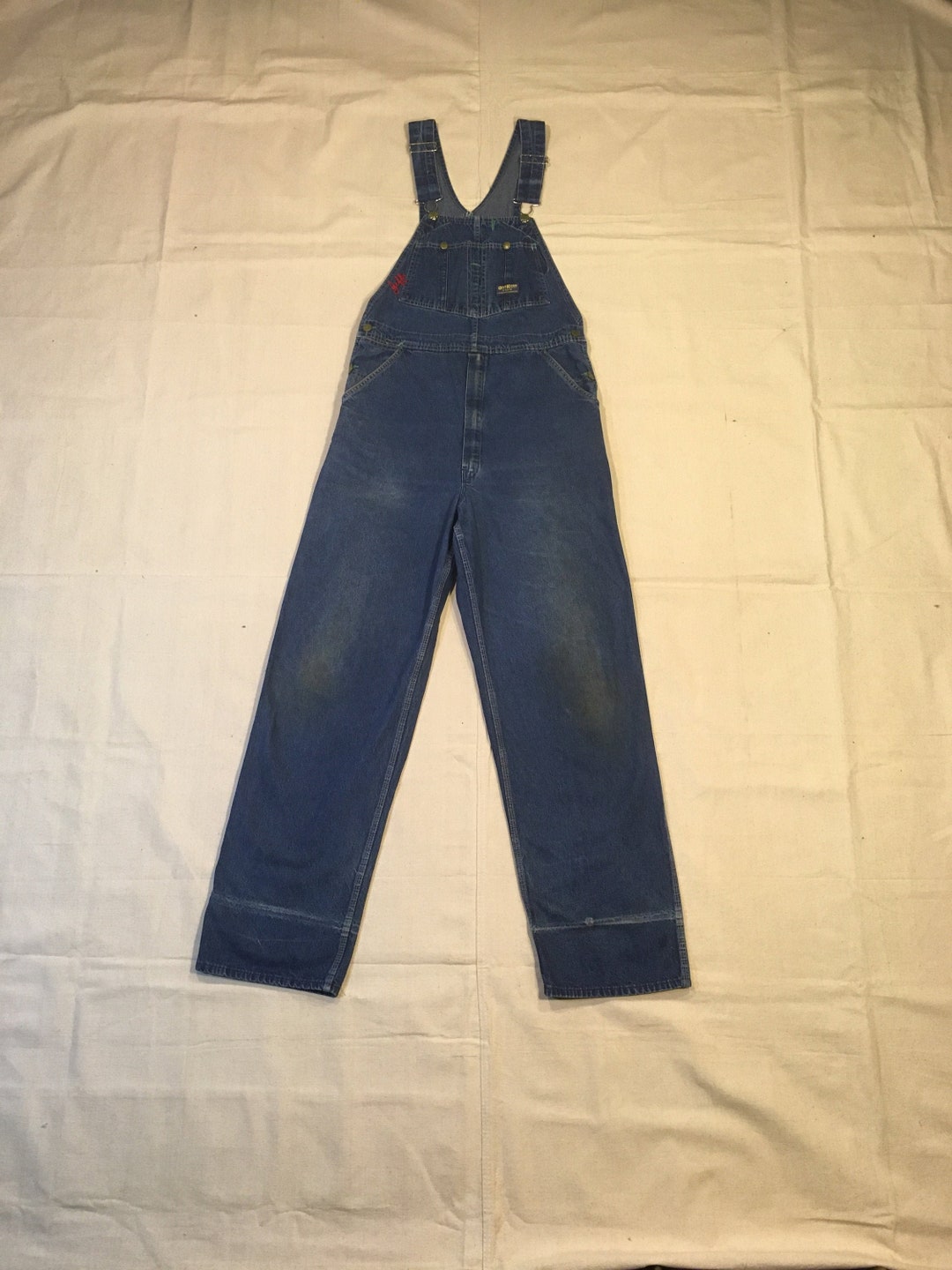 Vintage 80s Osh Kosh B'gosh Adult Blue Jean Vestbak Bib - Etsy