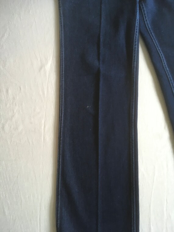 vintage 70s womens blue jeans high waist brass ea… - image 10