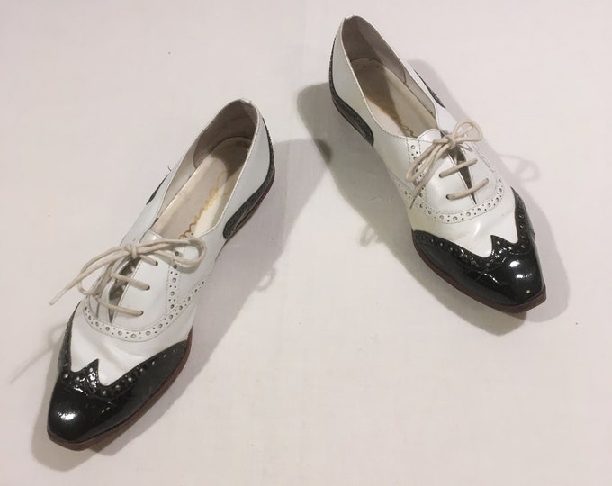 Vintage 80s Spectator Shoes Connie Collection Merge Two Tone White