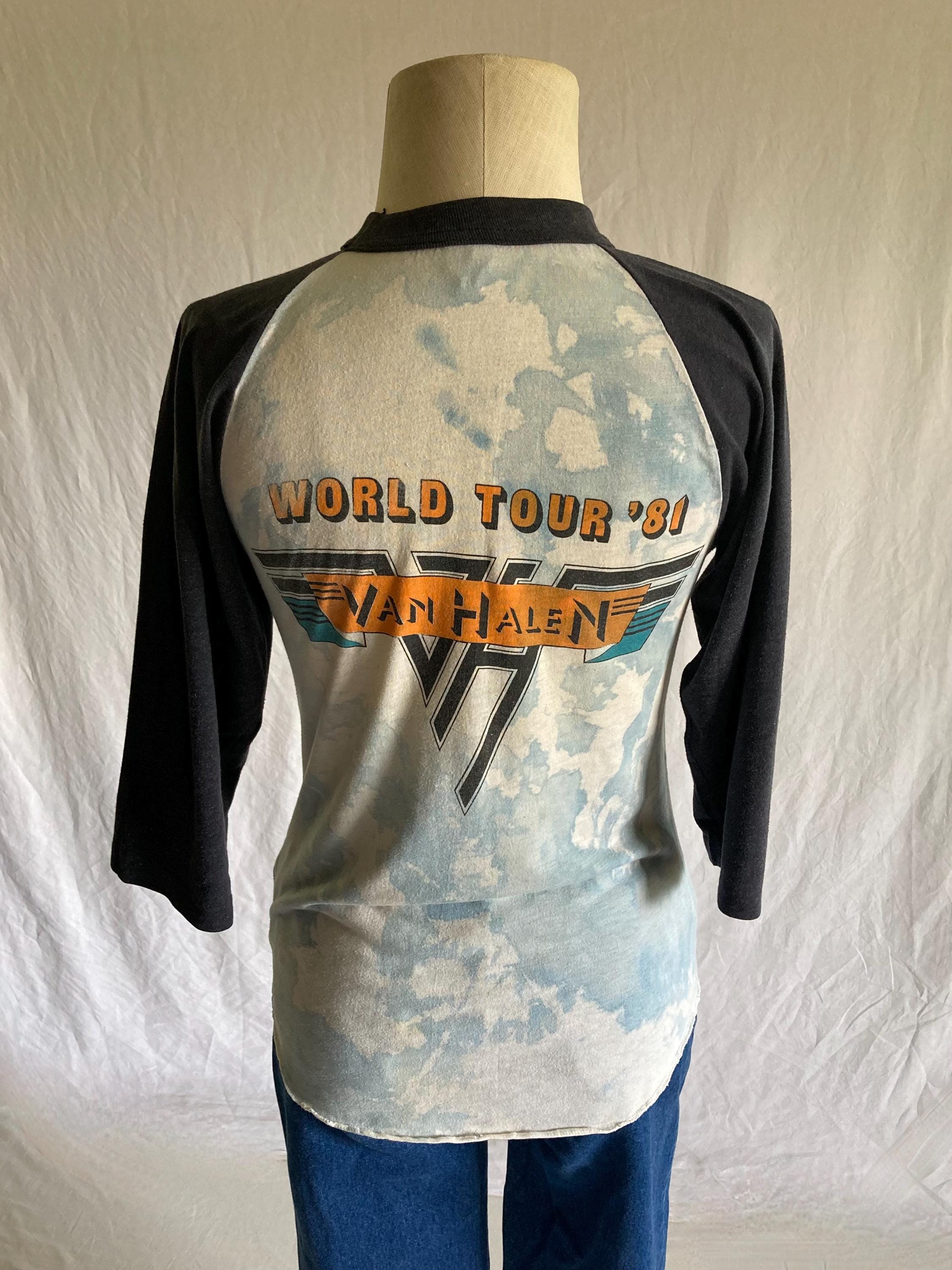 Vintage 80s Van Halen Raglan T Shirt 1981 Fair Warning World Tour