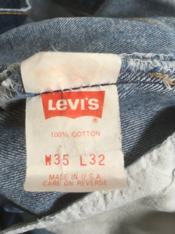 vintage 80s levis 501 blue jeans made in usa 33 x… - image 5