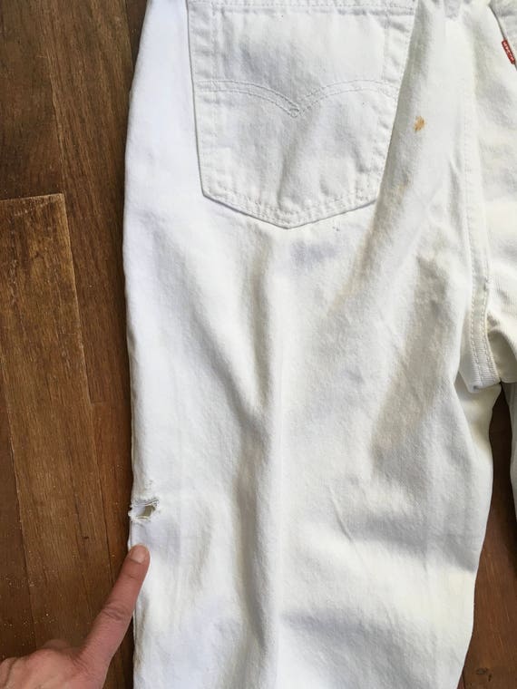 vintage levis 501 white jeans made in usa 27 x 29 - image 5