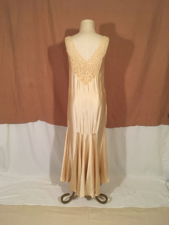 vintage 1920s silky satin charmeuse and lace slee… - image 6