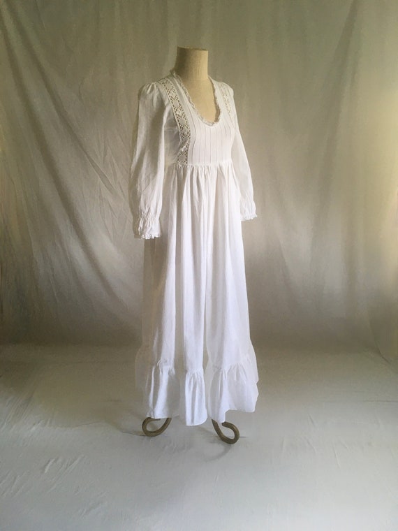 vintage Laura Ashley white cotton prairie dress ma