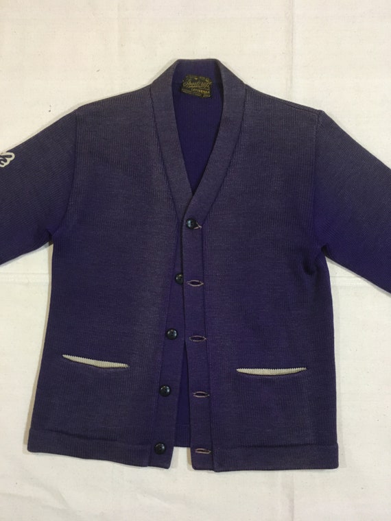 Vintage 50s Sportcraft Knitting Letterman New Virgin Wool
