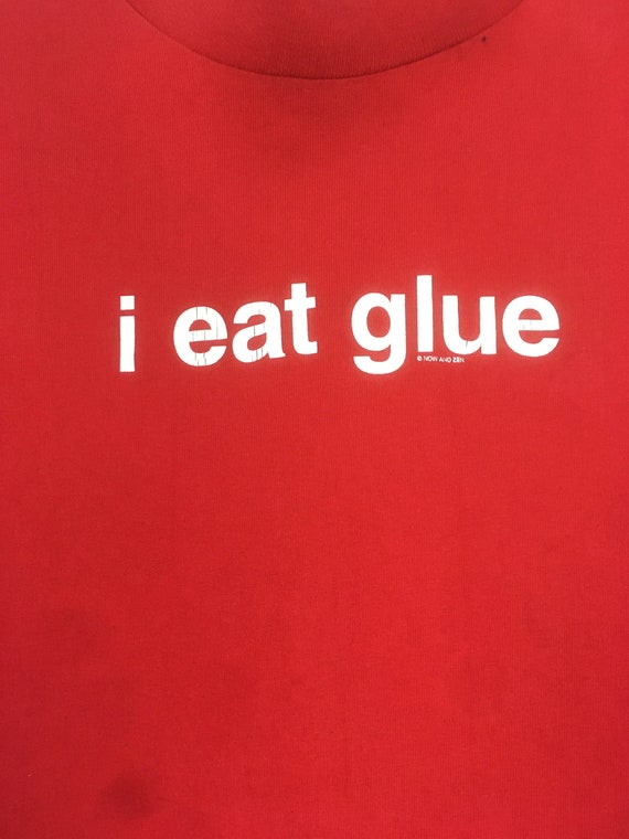 vintage 90s i eat glue t shirt hanes comfort t no… - image 2