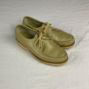 Vintage 60s Sperry Topsider Moc Toe Leather Boat Shoes Tan  display picture 2