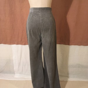 vintage 70s handmade gray corduroy high waist bell bottom trousers hip hugger pants 28 image 6