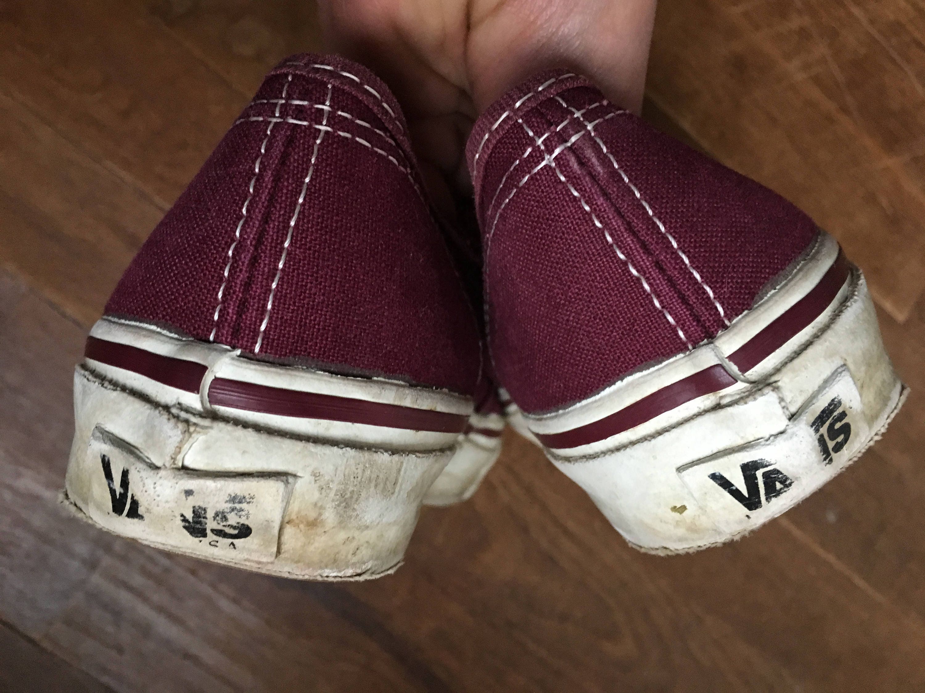 Vintage vans made in usa maroon canvas vegan lace up low top | Etsy