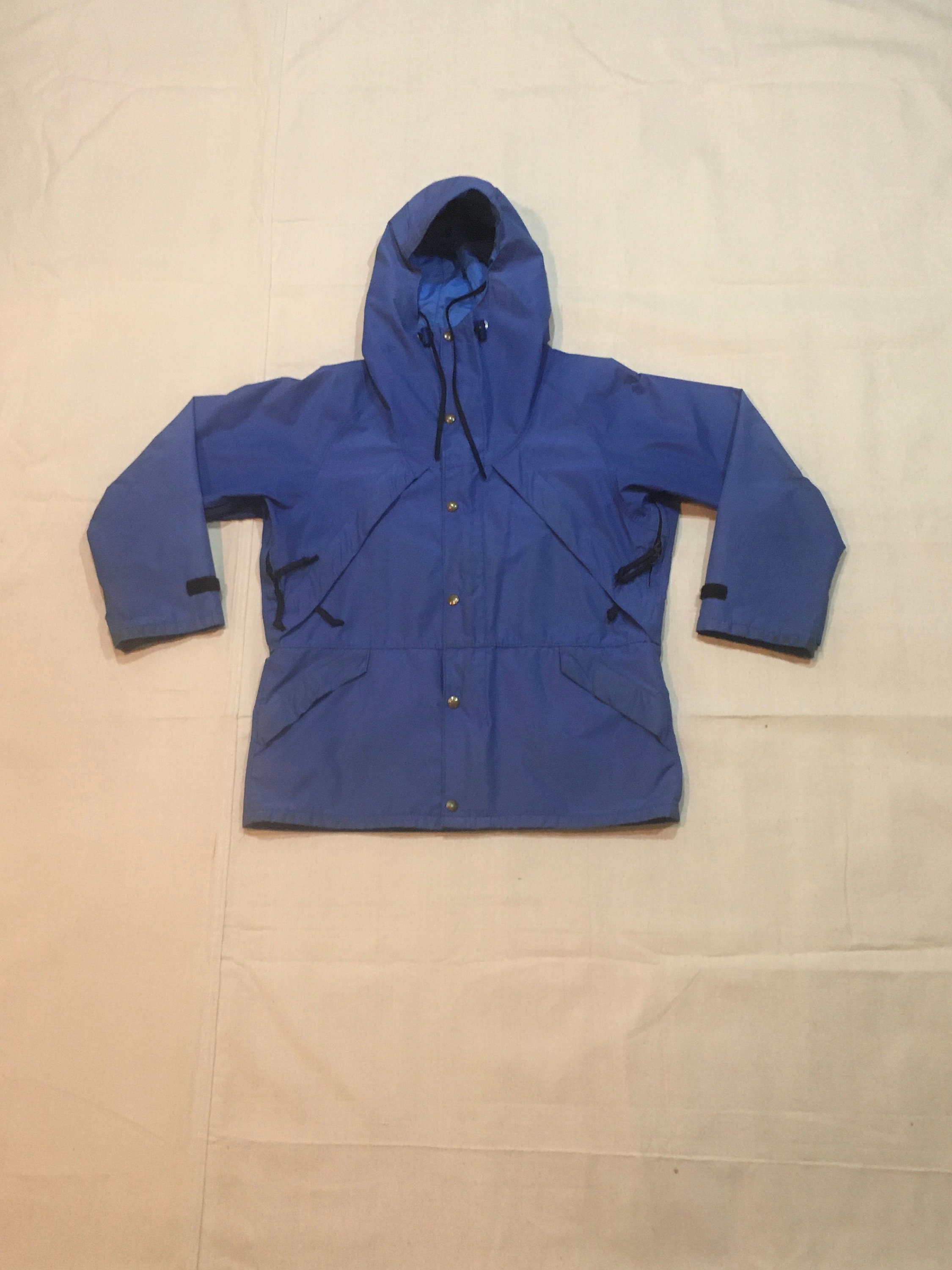 Vintage 80s Early Winters Blue Gore-tex Zip up Hooded Hiking Vintage 80s Early Winters Blue Gore-tex Zip up Hooded Hiking