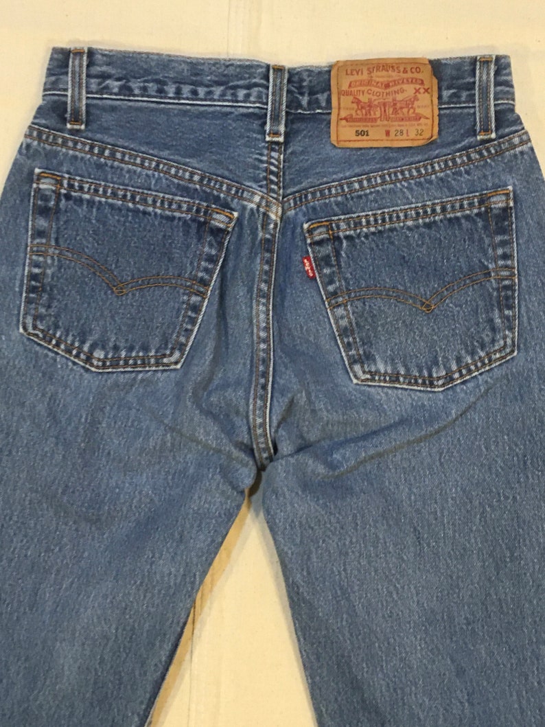 vintage 90s levis 501 made in USA blue jeans 27 x 30 image 7