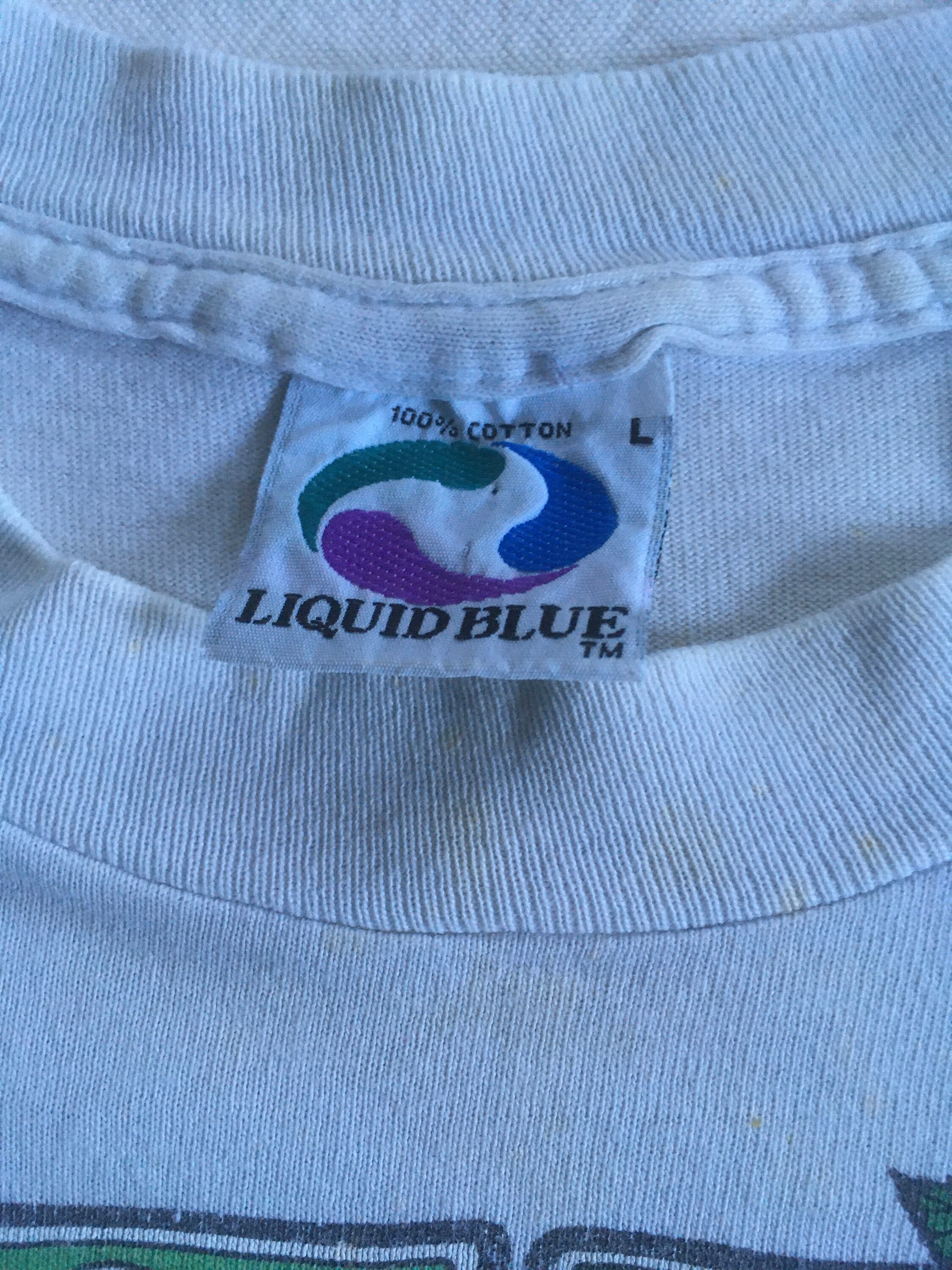 Vintage 90s Grateful Dead Liquid Blue T Shirt Tie Dye Made in Usa 