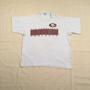 vintage 90s 1996 SF San Francisco 49ers football nflp light gray t shirt made in USA