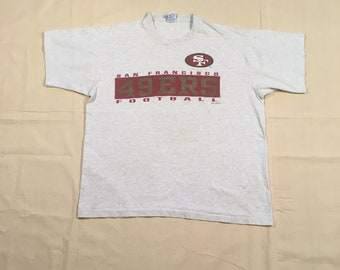 vintage 90s 1996 SF San Francisco 49ers football nflp light gray t shirt made in USA