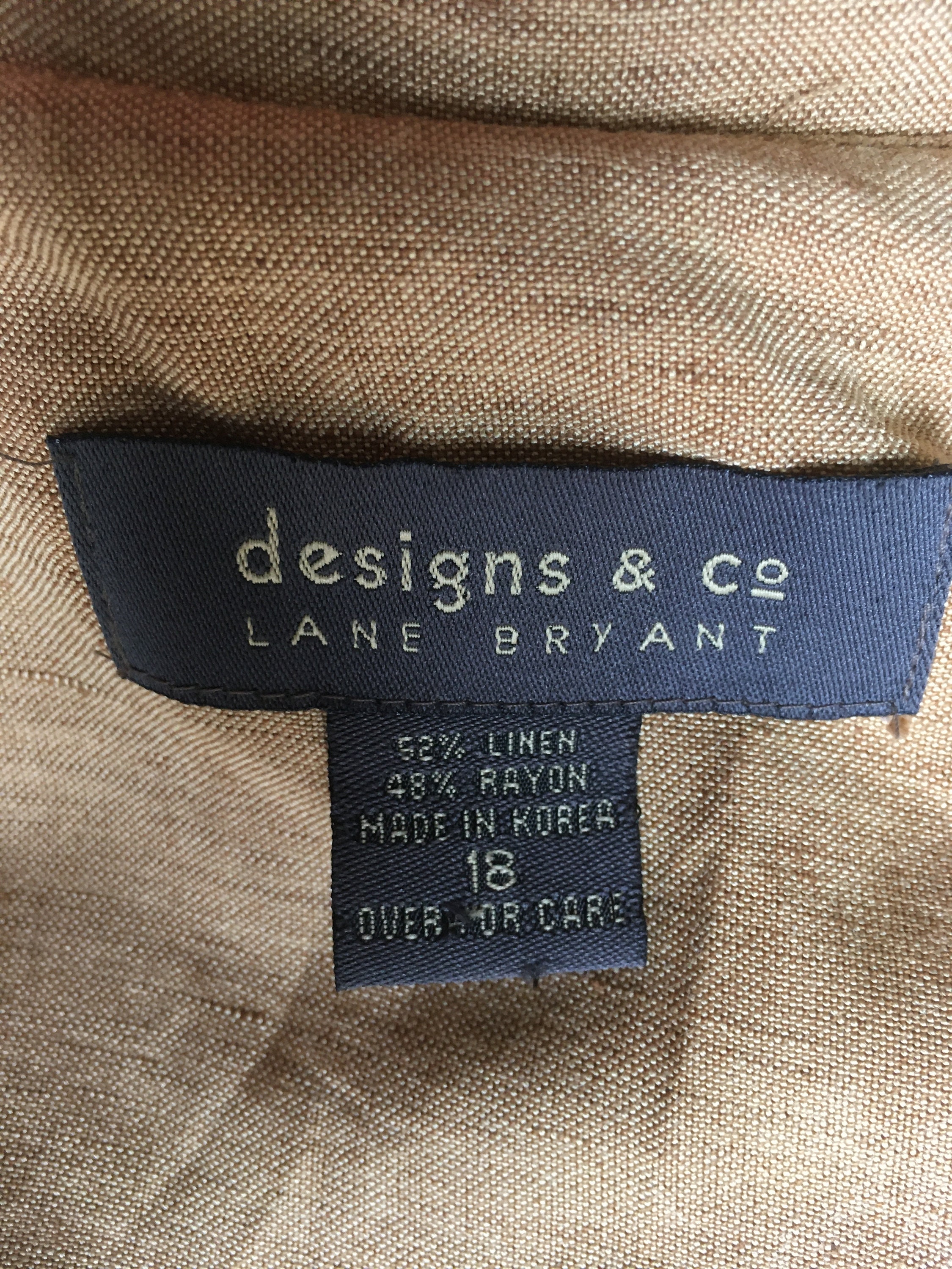 Vintage 90s Lane Bryant design and co linen rayon blend button | Etsy