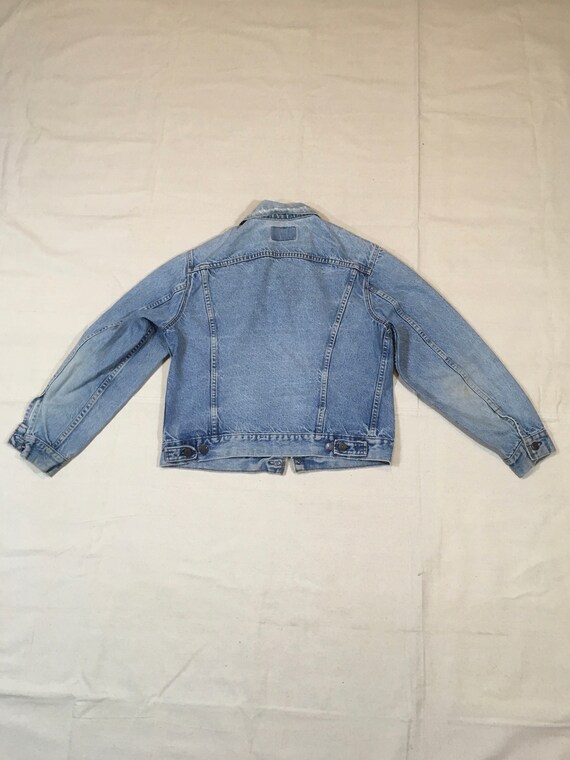 vintage 80s levis worn in blue jean trucker jacke… - image 6