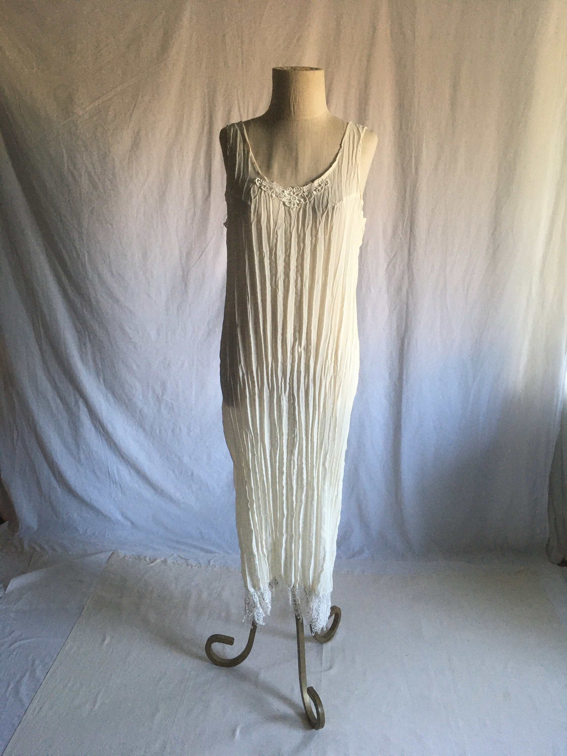 90s White Slip Dress - Etsy