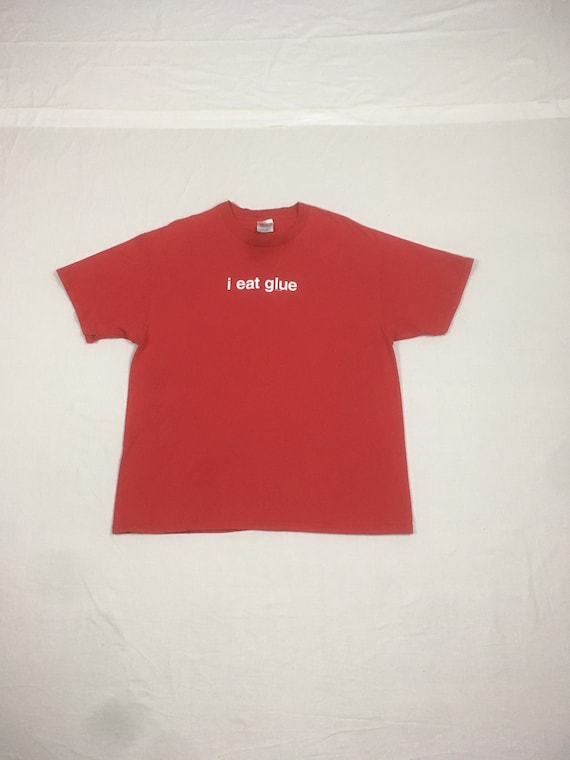 vintage 90s i eat glue t shirt hanes comfort t no… - image 1