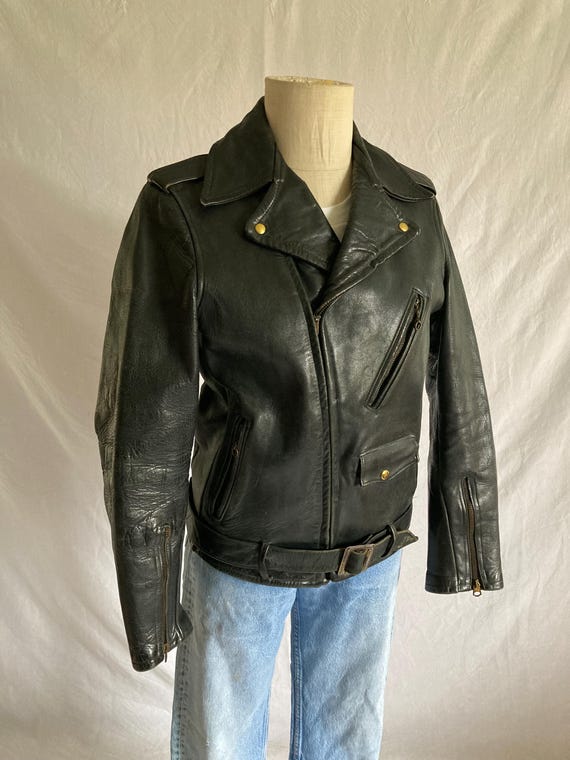 Vintage 40s 50s Front Quarter Horsehide Belted Motorcycle Vintage 40s 50s Front Quarter Horsehide Belted Motorcycle