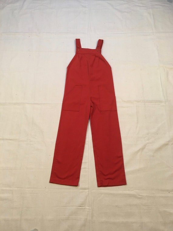 vintage 70s burnt Sienna petite overalls
