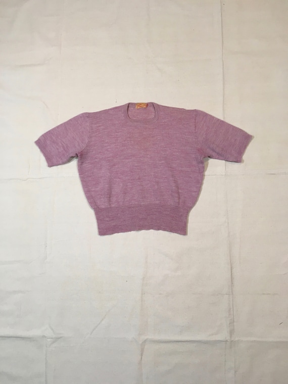 vintage 50s Jantzen Kharafleece pink wool pullover